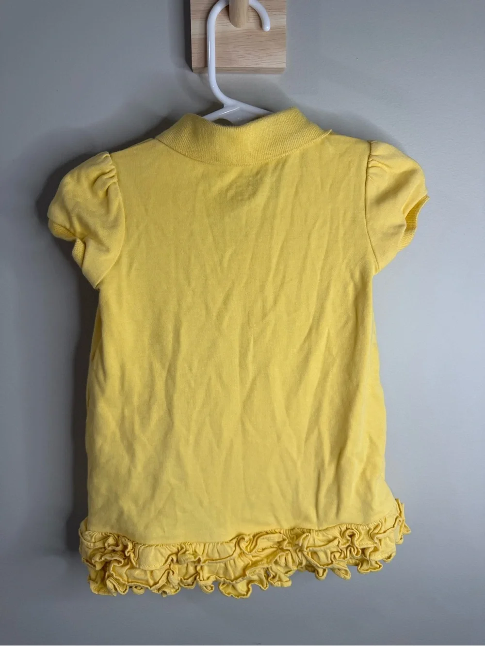 Ralph Lauren Girls Yellow Polo Dress with Ruffle Hem